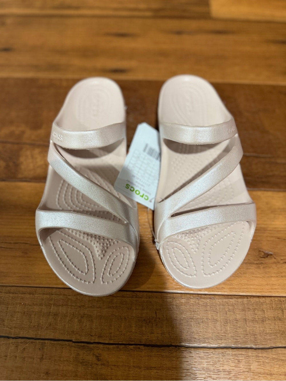 NWT- Crocs Kadee II Shimmer Strappy Slide Sandals for Women